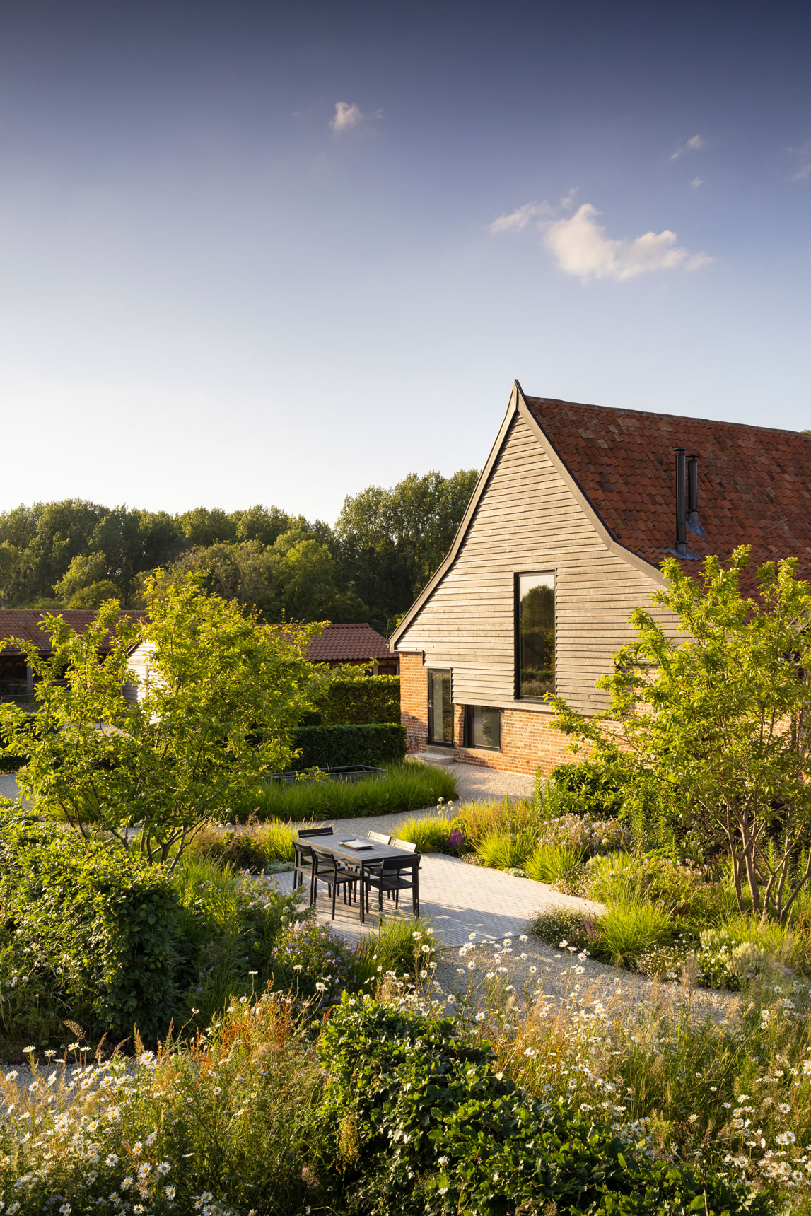 Colm Joseph suffolk garden design converted barn modern home naturalistic planting design